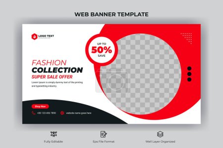 Photo for Fashion sale landing page social media web banner and youtube thumbnail template - Royalty Free Image