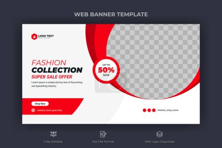 Photo for Fashion sale landing page social media web banner and youtube thumbnail template - Royalty Free Image