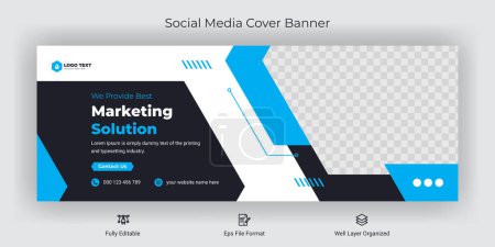 Ilustración de Creative corporate business marketing social media Facebook cover banner post template - Imagen libre de derechos