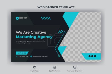 Photo for Creative corporate social media web banner and youtube thumbnail template | Youtube live stream video thumbnail - Royalty Free Image
