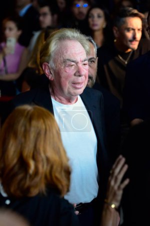 Téléchargez les photos : Andrew Lloyd Webber, a assisté à la première du Fantôme de l'Opéra, Madrid Espagne - en image libre de droit