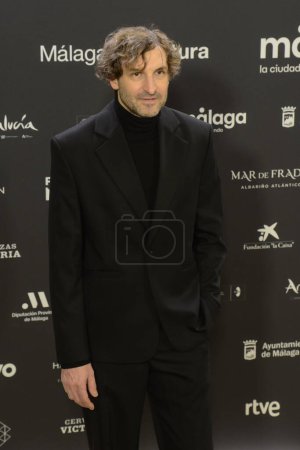 Photo for Ayax Pedrosa posed for the media during the red carpet photocall of the 27th Malaga Festival ( 7 Festival De Mlaga  presentation at the Royal Theatre, Madrid Spain February 15th 2024 - Royalty Free Image