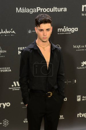 Photo for Kiko Vena posed for the media during the red carpet photocall of the 27th Malaga Festival (27 Festival De Malaga) presentation at the Royal Theatre, Madrid Spain February 15th 2024 - Royalty Free Image