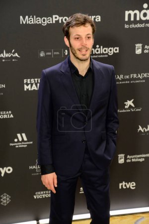 Photo for Alberto Ammann posed for the media during the red carpet photocall of the 27th Malaga Festival  27 Festival De Mlaga  presentation at the Royal Theatre, Madrid Spain February 15th 2024 - Royalty Free Image
