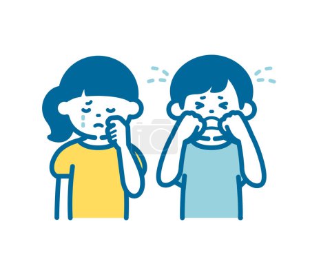 Illustration for Illustration of crying boy and girl - Royalty Free Image