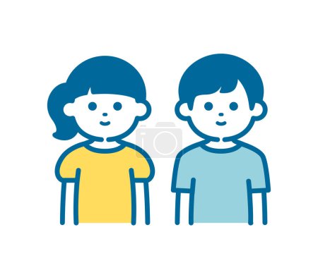Illustration for Simple illustration of a boy and a girl - Royalty Free Image