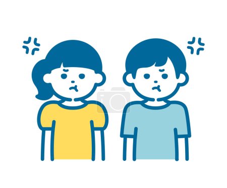 Illustration for Illustration of an angry boy and girl - Royalty Free Image