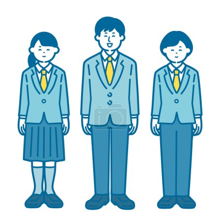 Illustration for Male and female students in blazer - Royalty Free Image