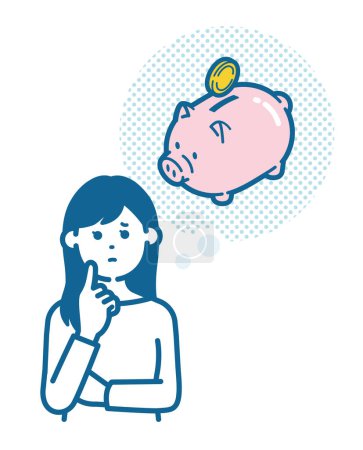 Ilustración de Ilustración de una mujer con problemas de dinero - Imagen libre de derechos