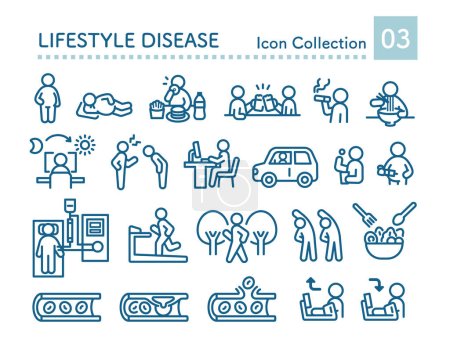 Illustration for Lifestyle related disease pictogram set - Royalty Free Image