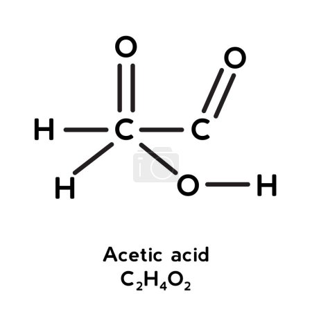 Téléchargez les illustrations : Acide acétique vecteur de structure molaculaire - en licence libre de droit