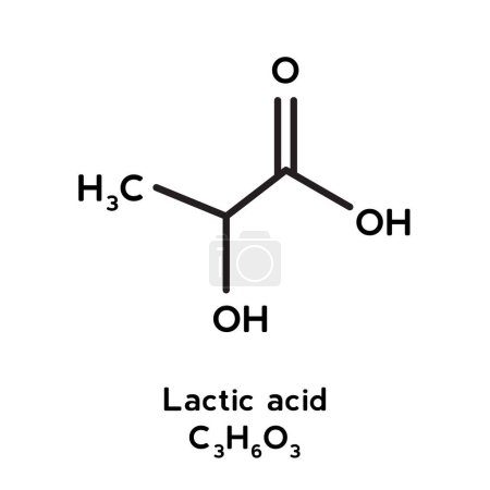 Téléchargez les illustrations : Structure moléculaire de l'acide lactique vecteur - en licence libre de droit