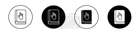 Conjunto de iconos de juramento. Libro de juramento mano promesa vector símbolo en un negro lleno y delineado estilo. Verdad juramento papel signo.
