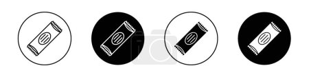 Illustration for Granola Bar Icon Set. Protein chocolate snack vector symbol in a black filled and outlined style. Energy Crunch Sign. - Royalty Free Image