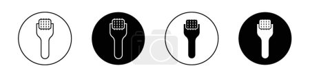 Ilustración de Derma Roller Icon Set. Belleza Micro aguja y piel Vector símbolo en un negro lleno y delineado estilo. Signo de mejora cosmética - Imagen libre de derechos