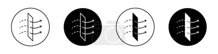 Luftreinigungssymbolset vorhanden. Filtration Clean Airflow Vektor Symbol in einem schwarz gefüllten und umrissenen Stil. Zeichen der reinen Brise.