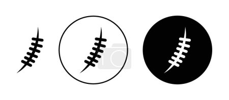 Scar Icon Set. Suture Stitch Keloid Wound Healing Vector Symbol in a black filled and outlined style. Surgery Recovery Scar Medical Sign.