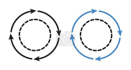 Illustration for Sequential Process icon set. Simultaneous integrated processing pattern vector symbol in a black filled and outlined style. Step-by-Step Procedure sign. - Royalty Free Image