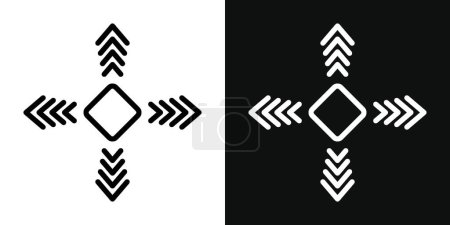 Flexibility icon set. Flexible Arrow Business Web Direction vector symbol in a black filled and outlined style. Pliancy Spread Concept Option Work Sign.
