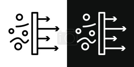 Luftreinigungssymbolset vorhanden. Filtration Clean Airflow Vektor Symbol in einem schwarz gefüllten und umrissenen Stil. Zeichen der reinen Brise.