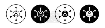 Stakeholders Icon Set. Investor Business Stockholder Vector Symbol in a Black Filled and Outlined Style. Network of Partners Sign.