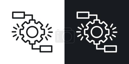 Conjunto de iconos de síntesis de ideas. Ideas de síntesis Símbolo vectorial de fondo en un estilo negro lleno y esbozado. Ideas de Diseño y Plan de Negocios.