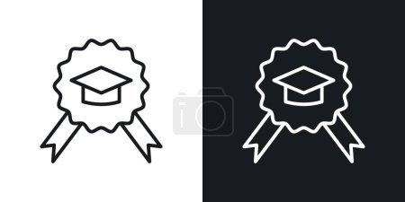 Illustration for Mastery icon set. Expertise and Proficiency vector logo symbol in black filled and outlined style. Goal Success sign. - Royalty Free Image