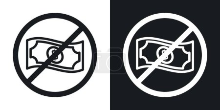 Free of charge icon set. Free Charge Money Cash cost vector symbol in a black filled and outlined style. Anti Price Service Business Available Sign.