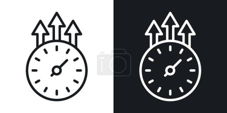 Continuous Improvement Icon Set. Infographic and Quality Cycle Vector symbol in a black filled and outlined style. Endless Progress Sign