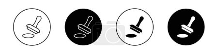 Rubber Stempel Icon Set vorhanden. Genehmigungssiegel Autorität Vektor-Symbol in einem schwarz gefüllten und umrissenen Stil. Zertifiziertes und sicheres Zeichen.