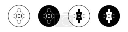 Herniated disc icon set. intervertebral disc vector symbol. vertebral column ankylosing spondylitis disc icon.