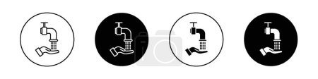 Ablution icon set. ramadan wudhu vector symbol. islamic festival wudu sign. tap water icon.