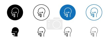 Illustration for Swallowing Reflex Icon Set. Oral ingest dysphagia vector symbol in a black filled and outlined style. Pharynx esophagus Ingestion Process Sign. - Royalty Free Image