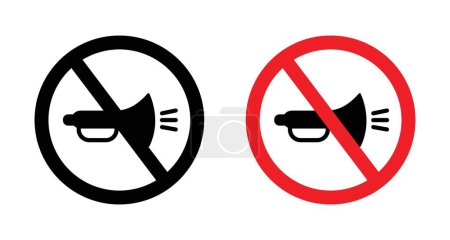 No horn sign. keep silence, don't honk car icon. stop honking vector symbol. traffic horn prohibited. No horn zone sign.