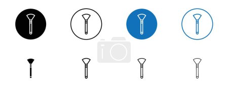 Makeup brush icon set. cosmetic apply brush vector symbol. blending brush sign.