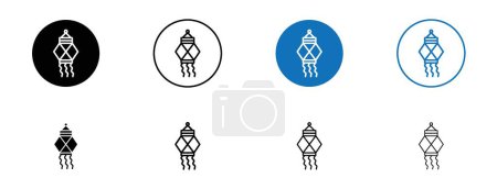 Ilustración de Set de iconos Kandeel. indio kandil vector símbolo. - Imagen libre de derechos