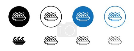 Islamic Food Date Icon Set. Islamic Ramadan date bowl vector symbol in a black filled and outlined style. Arabic Ramadan Date Delight Sign.