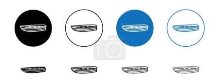 Wooden Boat Icon Set. Wooden boat water vector symbol in a black filled and outlined style. Nautical Journey Sign.