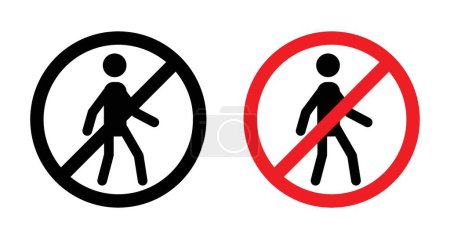 No entry sign icon set. Restriction of access with no entry and traffic vector symbol in a black filled and outlined style. Regulations for prohibited areas sign.
