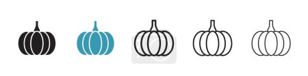 Pumpkin icon set. halloween horror pumpkin vector symbol. decorative evil scarey pumpkin pictogram.