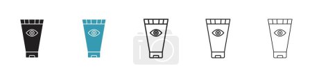 Illustration for Eye cream icon set. anti wrinkle or anti ageing eye cream vector symbol. under eye patch cream sign. - Royalty Free Image