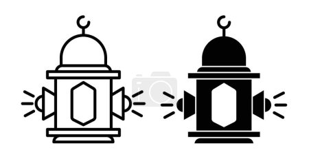 Takbir icon set. islam prayer vector symbol. islamic mosque azan sign.