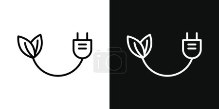 Ensemble d'icônes d'énergie alternative. Symbole vectoriel renouvelable et vert dans un style noir rempli et souligné. Signe d'avenir durable.