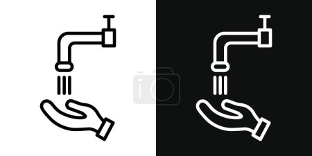 Téléchargez les illustrations : Ensemble d'icônes d'ablution. symbole vectoriel ramadan wudhu. festival islamique wudu signe. icône d'eau du robinet. - en licence libre de droit