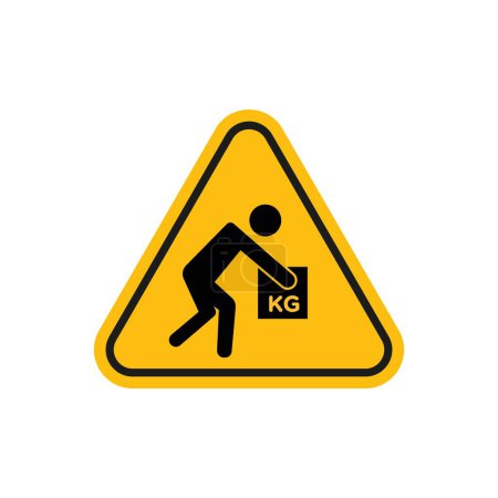 Warning heavy object sign icon set. Caution for lifting risks with heavy lift and warning vector symbol in a black filled and outlined style. Guidelines for safe handling and injury prevention sign.