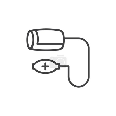 Blutdruckmessgerät Icon Set vorhanden. Bluthochdruck-Vektor-Symbol in einem schwarz gefüllten und umrissenen Stil. Gesundheitsmonitor.