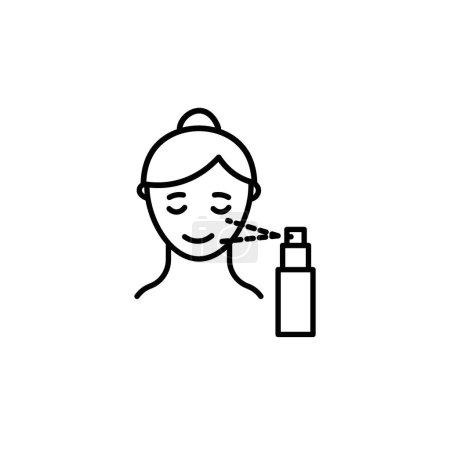 Spray on face icon set. salon spray bottle vector symbol.
