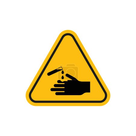 Conjunto de iconos de seguridad de ácido corrosivo. Advertencia contra ácidos corrosivos y peligros químicos símbolo vectorial en un estilo negro lleno y esbozado. Signo de prevención y seguridad de quemaduras ácidas.
