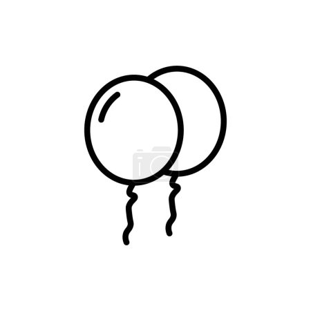 Téléchargez les illustrations : Ensemble d'icônes de ballons. Fêtes Symbole vectoriel de ballon d'hélium de fête et d'événement dans un style noir rempli et souligné. Flotteurs de célébration signe. - en licence libre de droit