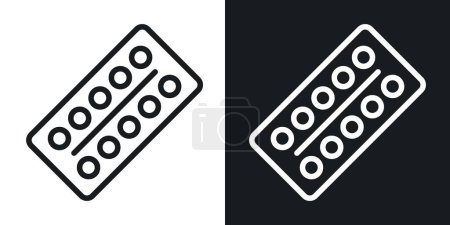 Illustration for Oral contraception icon set. woman birth control medicine pill vector symbol. woman pregnancy contraception sign. medication pain relief tablet pack icon. sick or vitamin tablet sign. - Royalty Free Image